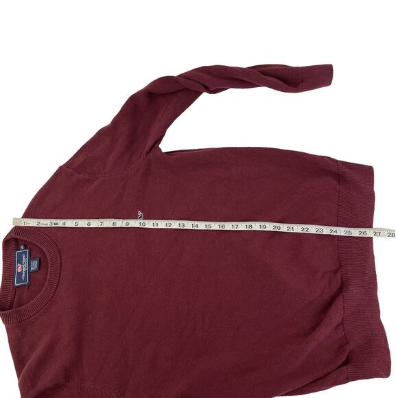 Mens Vineyard Vines Crewneck Cotton Cashmere Sweater Size XS Maroon Whale Logo - Picture 4 of 6